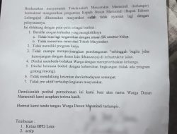 WARGA MENUNTUT BERHENTIKAN KEPALA DUSUN MARANINDI DESA LERA WOTU