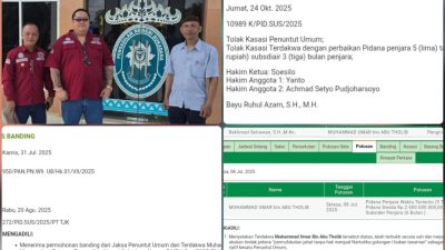 MEMORI KASASI ADV. DONNY ANDRETTI MEMBUAT HUKUMAN 10 TAHUN PENJARA BERUBAH MENJADI 5 TAHUN 3 BULAN