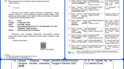 FERADI WPI salah satu Organisasi Advokat yang Mendapat Undangan Resmi Penyumpahan Advokat oleh Pengadilan Tinggi Surabaya