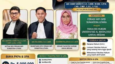 FERADI WPI Buka Pendaftaran PKPA dan UPA online se Indonesia, Gandeng Fakultas Hukum UNIVA Medan melalui DPD FERADI WPI SUMUT