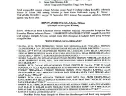 BAS / Berita Acara Sumpah Advokat Donny Andretti Ketum FERADI WPI. Awas Advokat Abal – Abal